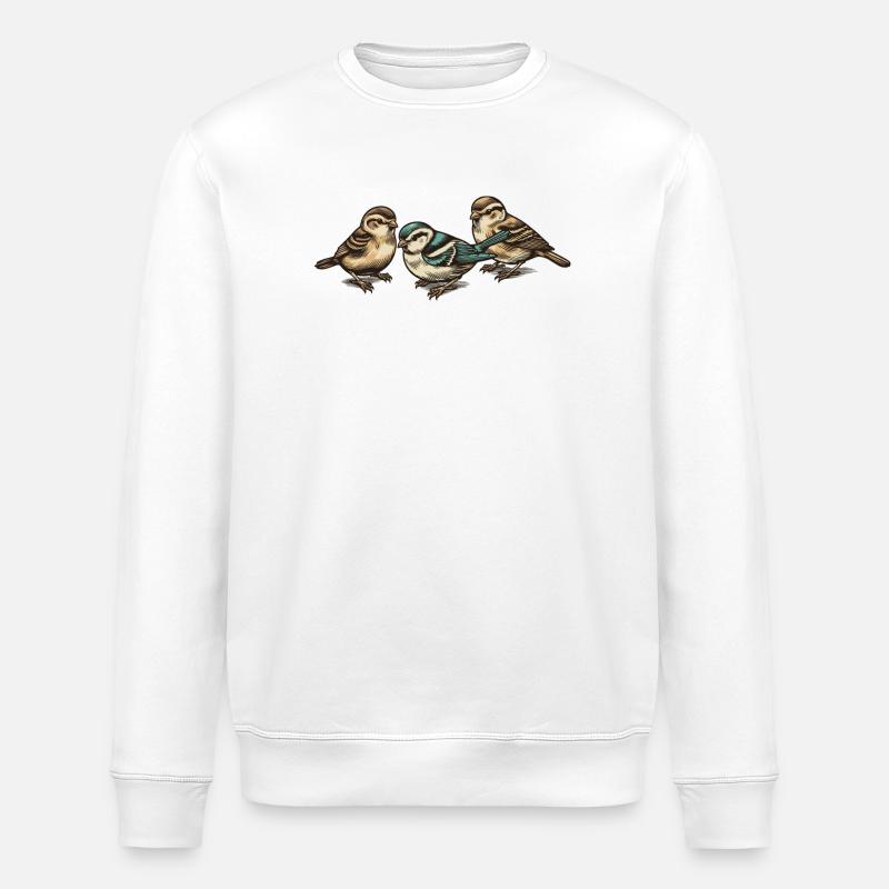 Trois petits oiseaux - Sweat bio ROLLER Stanley/Stella Unisexe - blanc