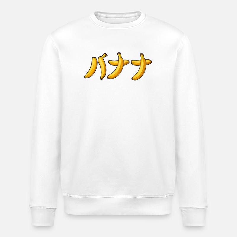 バナナ – Design de banane japonaise - Sweat bio ROLLER Stanley/Stella Unisexe - blanc