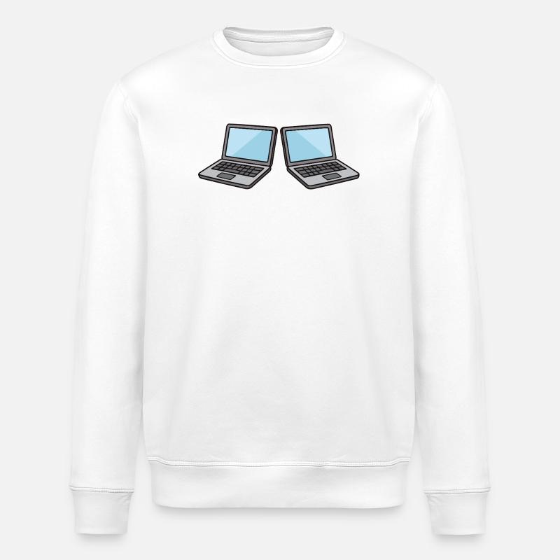 Double Laptops Collaboration - Stanley/Stella ROLLER Unisex Organic Sweatshirt - white