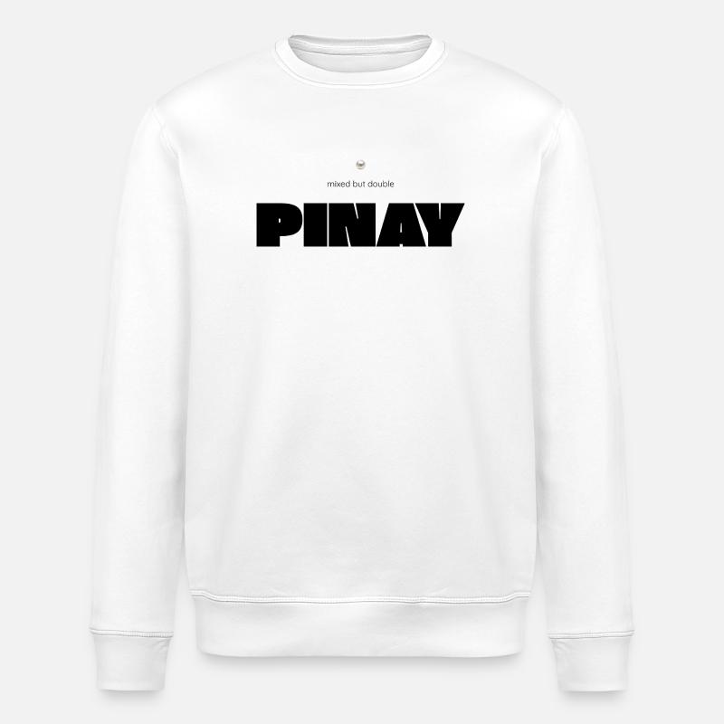 Mixed but Double – Pinay Diversity Statement - Stanley/Stella ROLLER Unisex Organic Sweatshirt - white