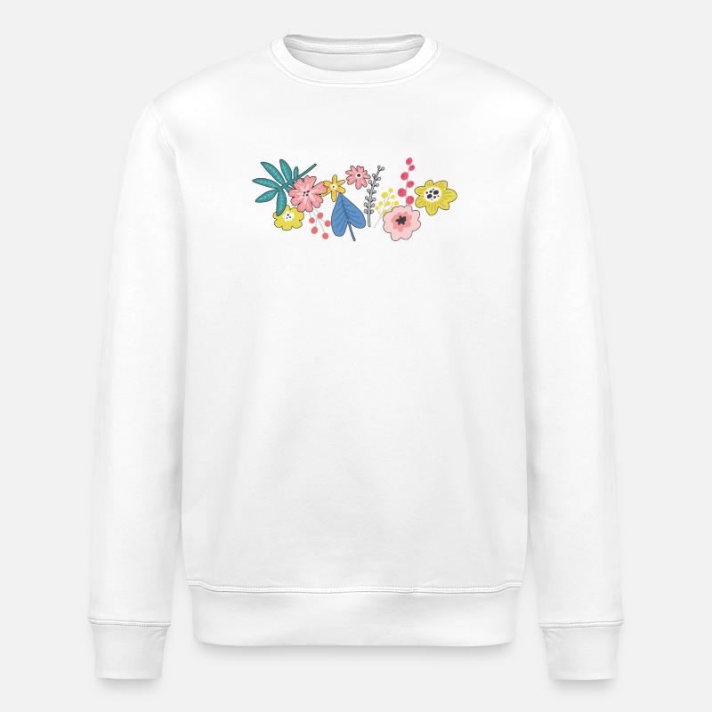 Vrille de fleur - Sweat bio ROLLER Stanley/Stella Unisexe - blanc