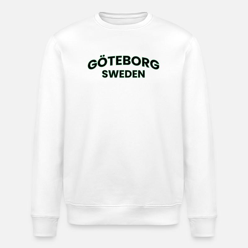 Gothenburger Neongrün-Textdesign - Stanley/Stella Unisex Bio-Sweatshirt ROLLER - Weiß