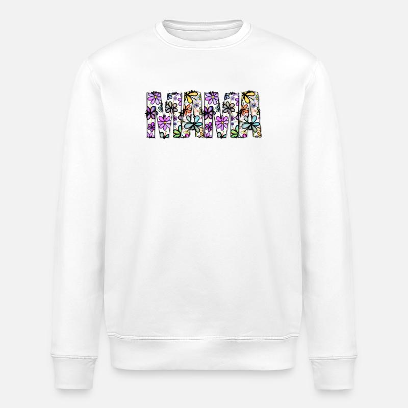 Motif floral de mots arc-en-ciel - Sweat bio ROLLER Stanley/Stella Unisexe - blanc