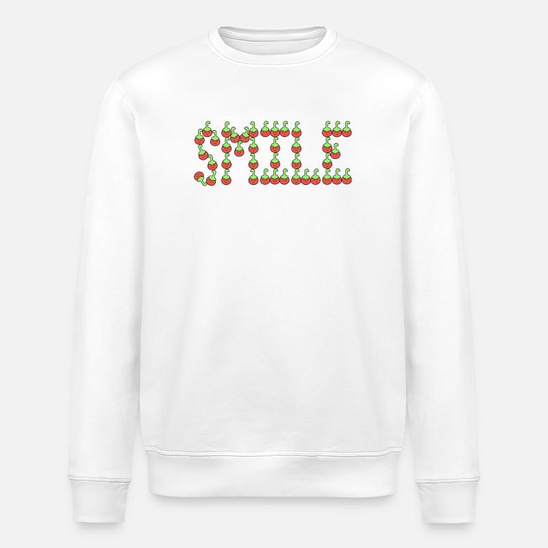 Sourire tomate - Sweat bio ROLLER Stanley/Stella Unisexe - blanc
