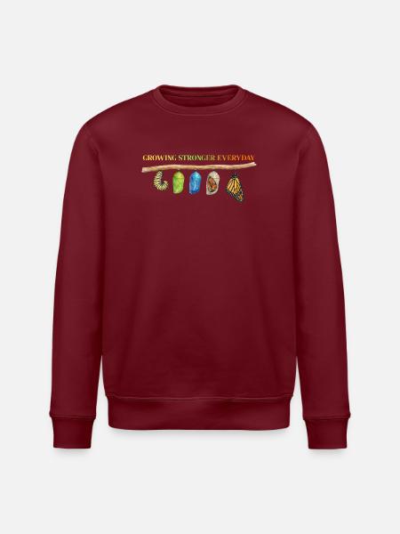 Inspiring butterfly fan graphic - Stanley/Stella ROLLER Unisex Organic Sweatshirt - white