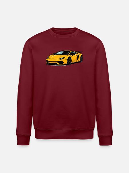 Yellow Supercar Speedster - Stanley/Stella ROLLER Unisex Organic Sweatshirt - white