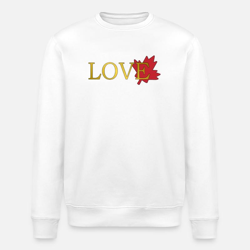 Love Maple Leaf of Canada - Stanley/Stella ROLLER Unisex Organic Sweatshirt - white