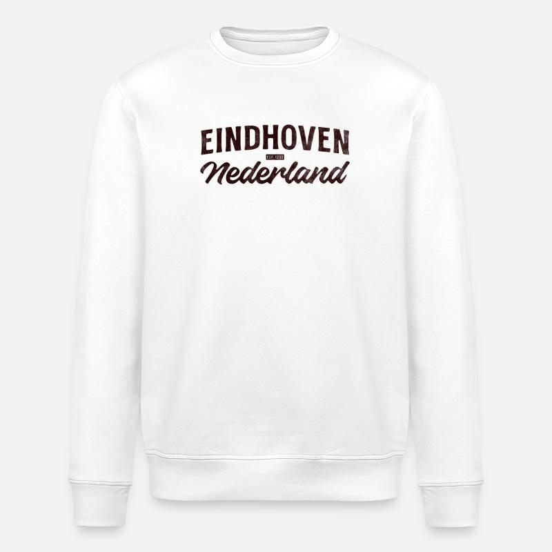 Eindhoven Nederland Script Logo - Stanley/Stella ROLLER Unisex Organic Sweatshirt - white