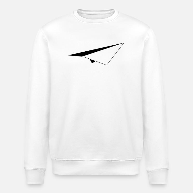 Minimalistisches Papierflugzeug - Stanley/Stella Unisex Bio-Sweatshirt ROLLER - Weiß