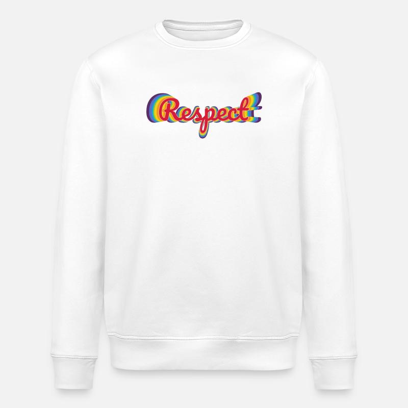 Respekt im Regenbogen-Design - Stanley/Stella Unisex Bio-Sweatshirt ROLLER - Weiß