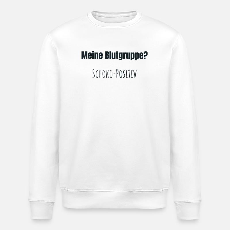 Blutgruppe: Schoko positiv - Stanley/Stella Unisex Bio-Sweatshirt ROLLER - Weiß