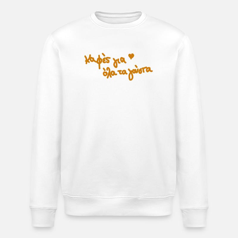 Café grec en Grèce - Sweat bio ROLLER Stanley/Stella Unisexe - blanc