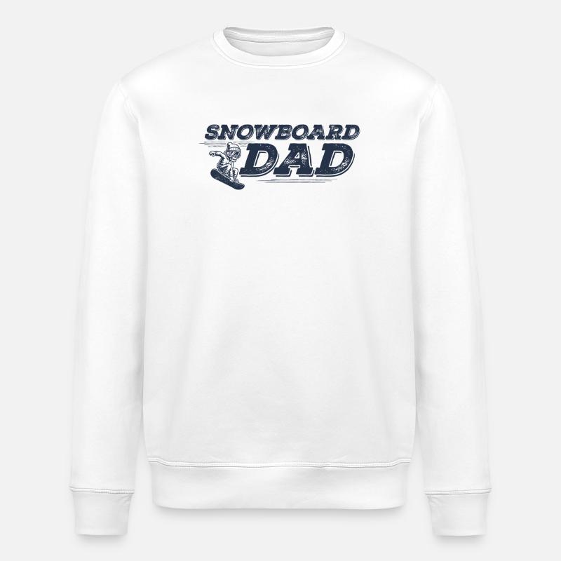 Snowboard Dad, Snowboarding Dad, Dad, Snowboard - Stanley/Stella ROLLER Unisex Organic Sweatshirt - white
