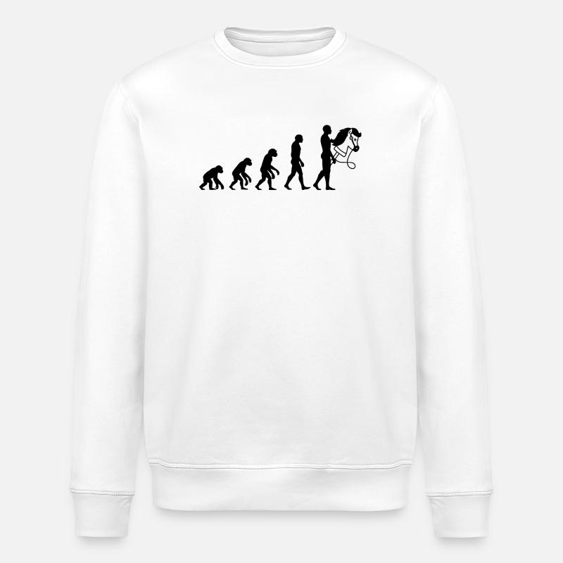 EVOLUTION HOBBYHORSING! HOBBYHORSE LOVE - Stanley/Stella ROLLER Unisex Organic Sweatshirt - white