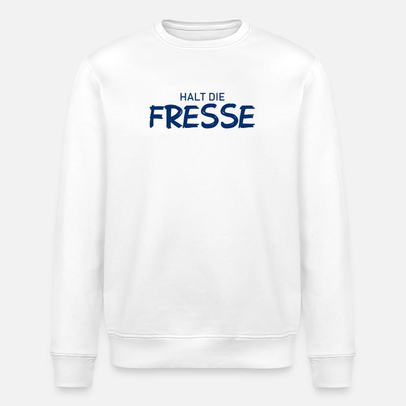 Halt die Fresse - Cooler Spruch - Stanley/Stella Unisex Bio-Sweatshirt ROLLER - Weiß