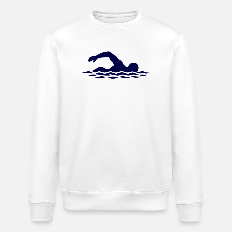 Silhouette de nageurs dans l’eau - Sweat bio ROLLER Stanley/Stella Unisexe - blanc