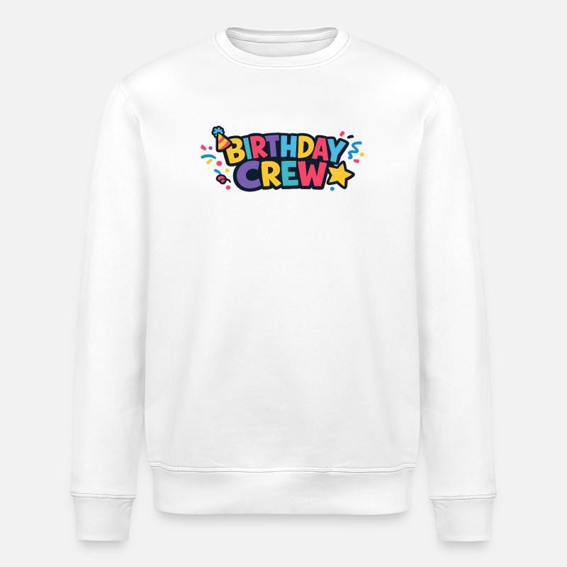Birthday Crew Farbexplosion - Stanley/Stella Unisex Bio-Sweatshirt ROLLER - Weiß