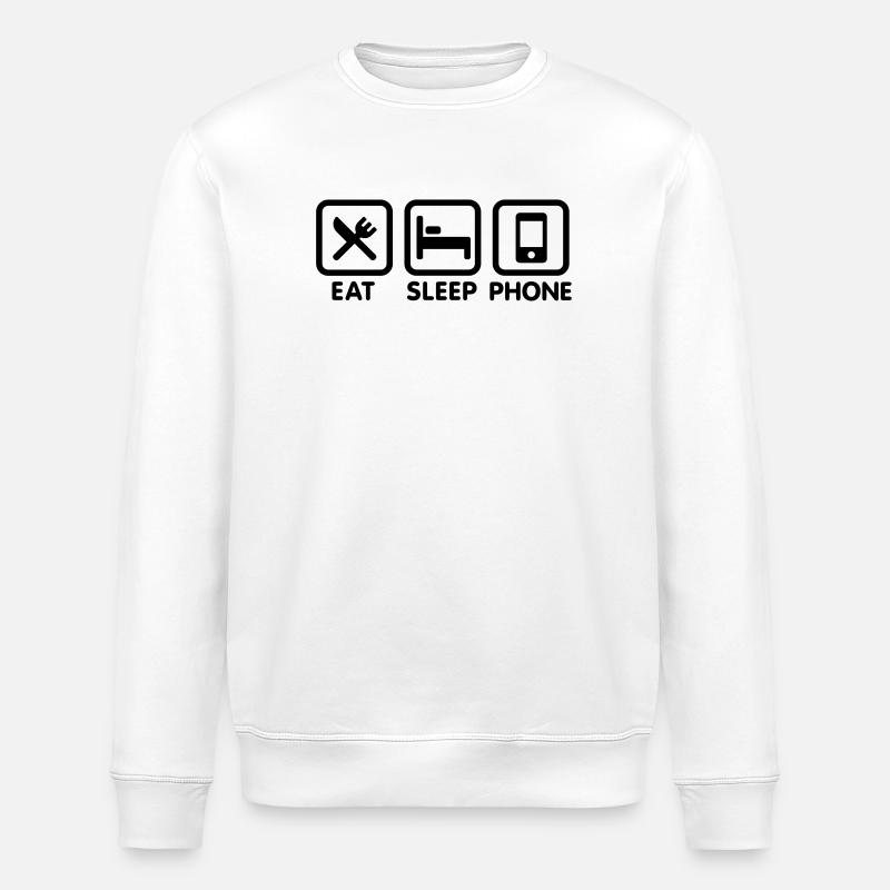 manger dormir téléphone - Sweat bio ROLLER Stanley/Stella Unisexe - blanc