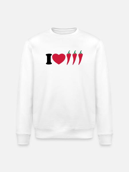 I love chilli - Stanley/Stella ROLLER Unisex Organic Sweatshirt - white