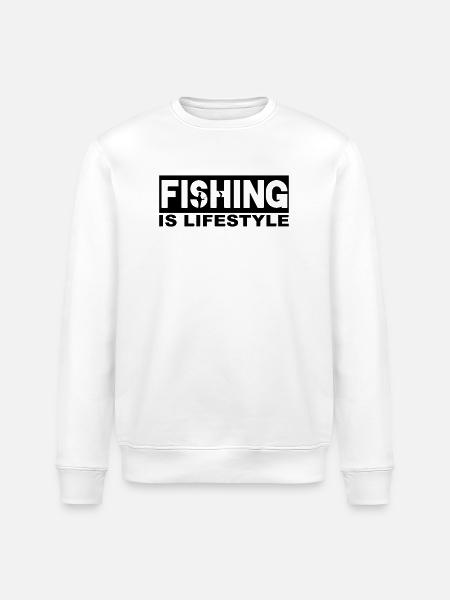 Fishing is lifestyle - Stanley/Stella ROLLER Unisex Organic Sweatshirt - white