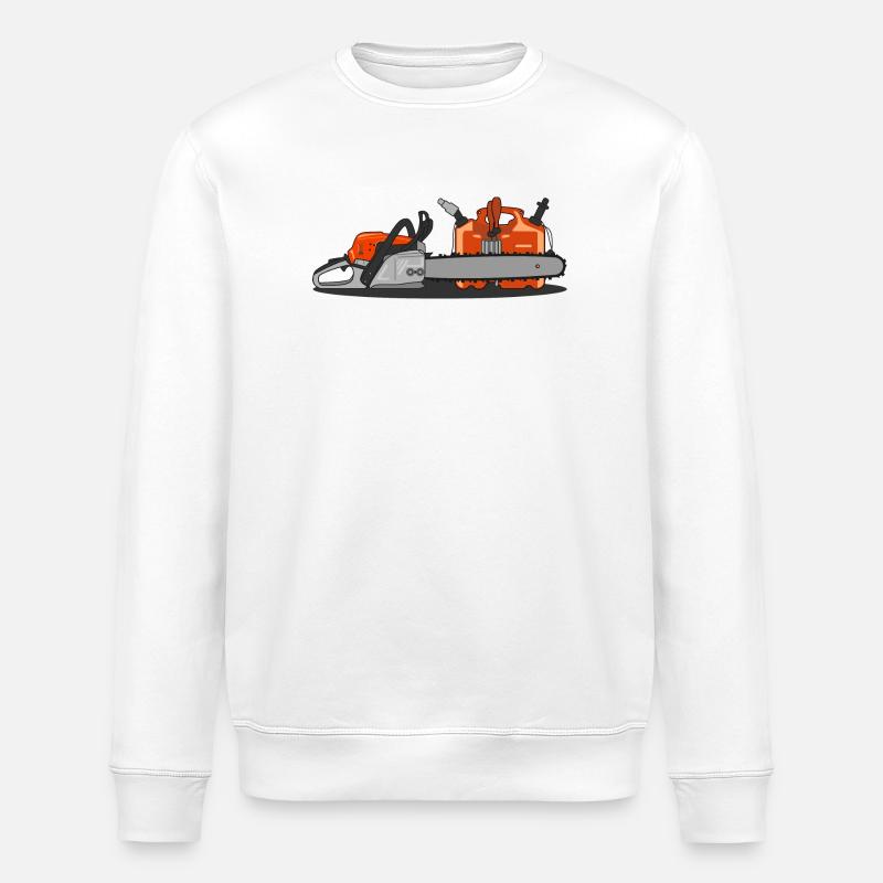 Tronçonneuse et bidon - Sweat bio ROLLER Stanley/Stella Unisexe - blanc