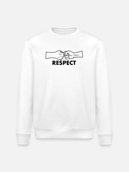 Respect two fists with text 'RESPECT' - Stanley/Stella ROLLER Unisex Organic Sweatshirt - white