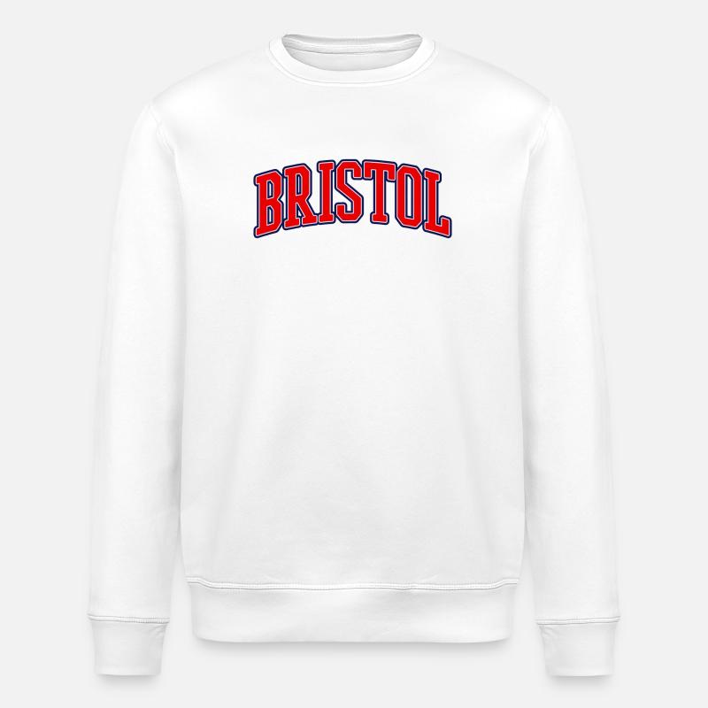 Lettrage universitaire de Bristol - Sweat bio ROLLER Stanley/Stella Unisexe - blanc