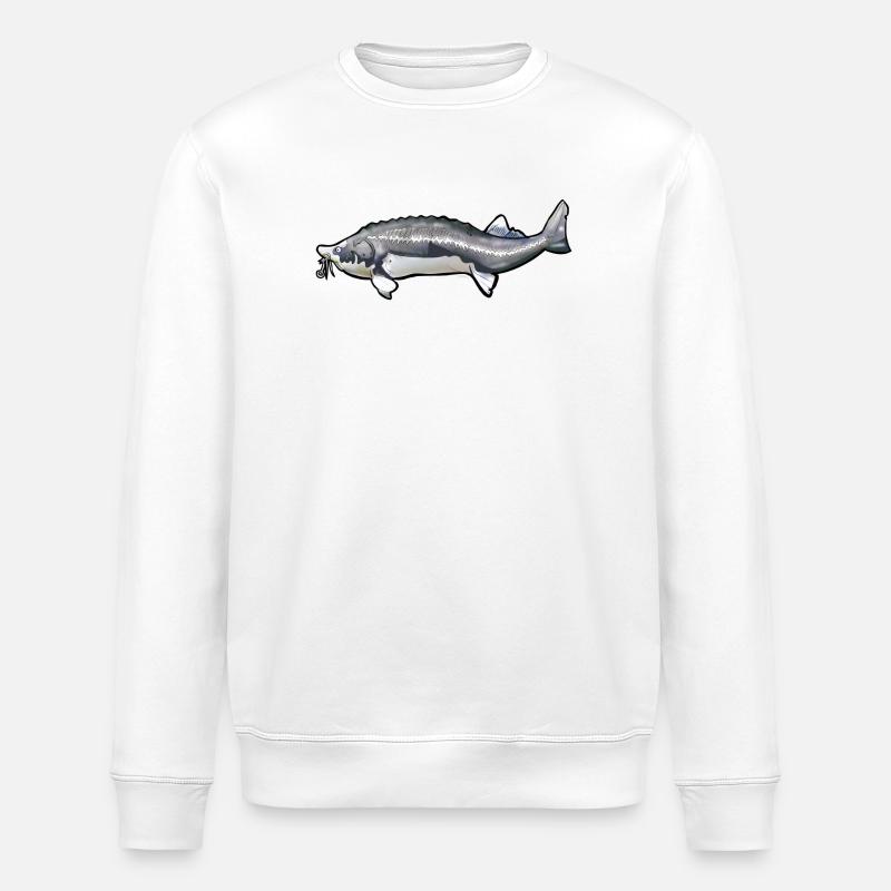 Grubbed Kelfish Tail Pattern - Stanley/Stella ROLLER Unisex Organic Sweatshirt - white