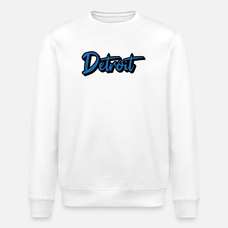 Detroit Script Blue - Sweat bio ROLLER Stanley/Stella Unisexe - blanc