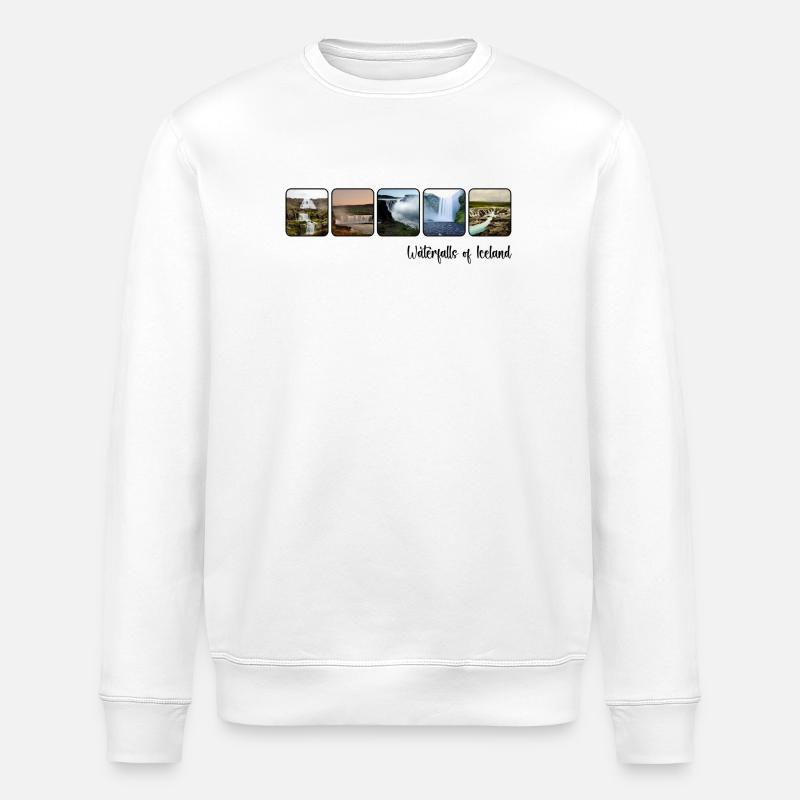 Cascades d’Islande - Sweat bio ROLLER Stanley/Stella Unisexe - blanc