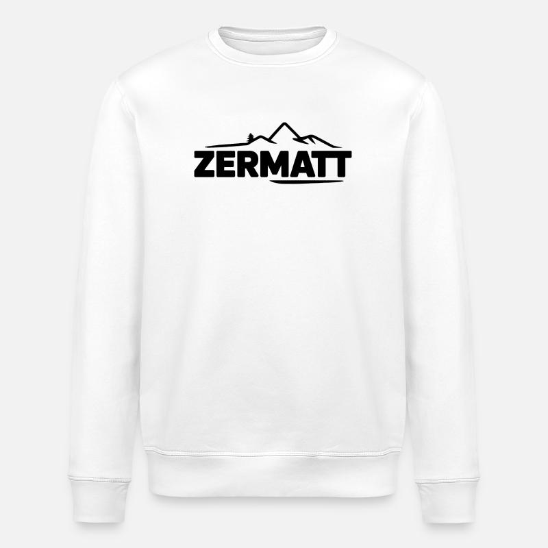 Zermatt - Souvenir Design - Sweat bio ROLLER Stanley/Stella Unisexe - blanc