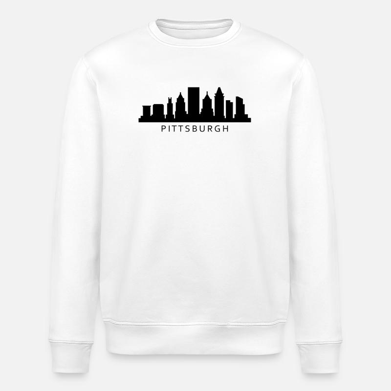 Pittsburgh Skyline - Stanley/Stella ROLLER Unisex Organic Sweatshirt - white