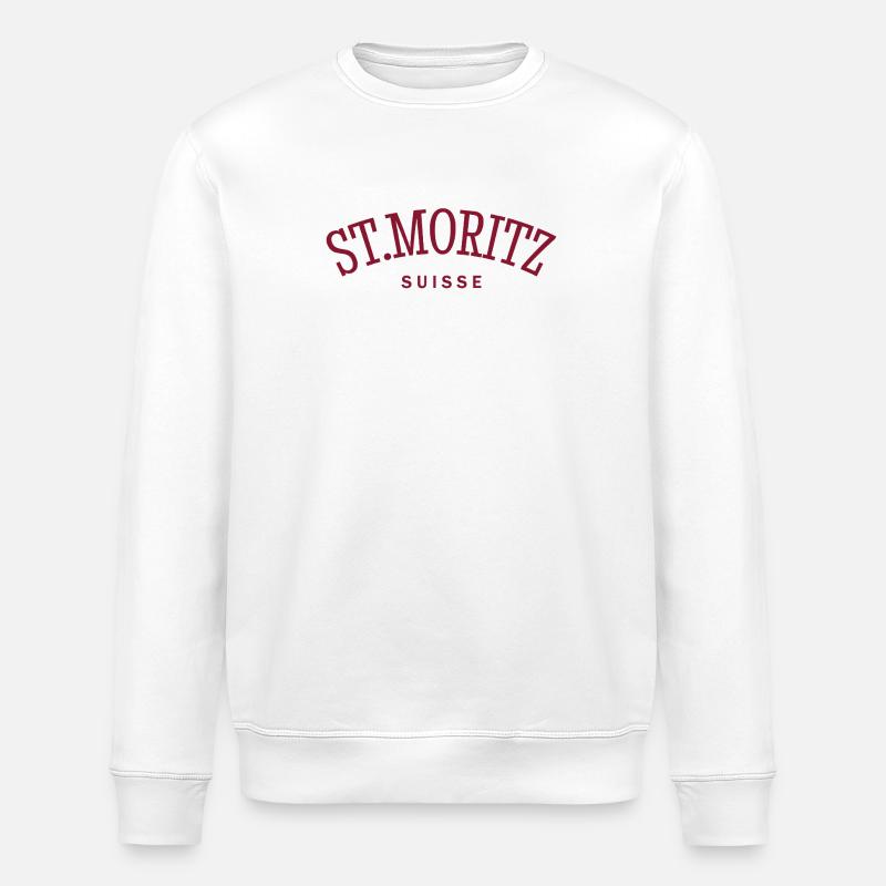 St. Moritz - Suisse - Switzerland - Swiss - Stanley/Stella ROLLER Unisex Organic Sweatshirt - white