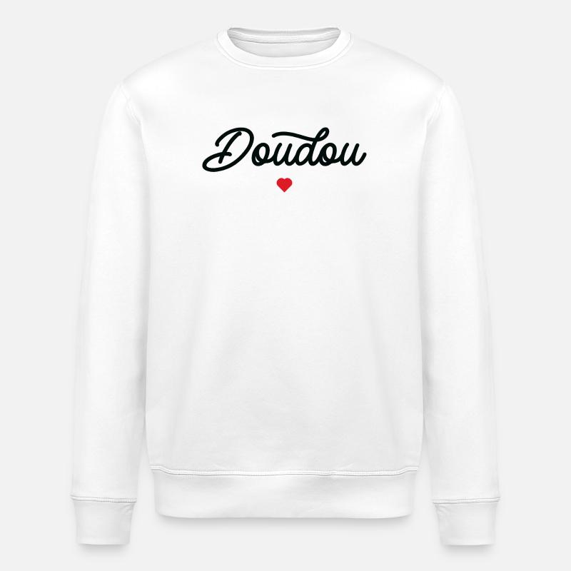Doudou Coeur Script Noir - Sweat bio ROLLER Stanley/Stella Unisexe - blanc