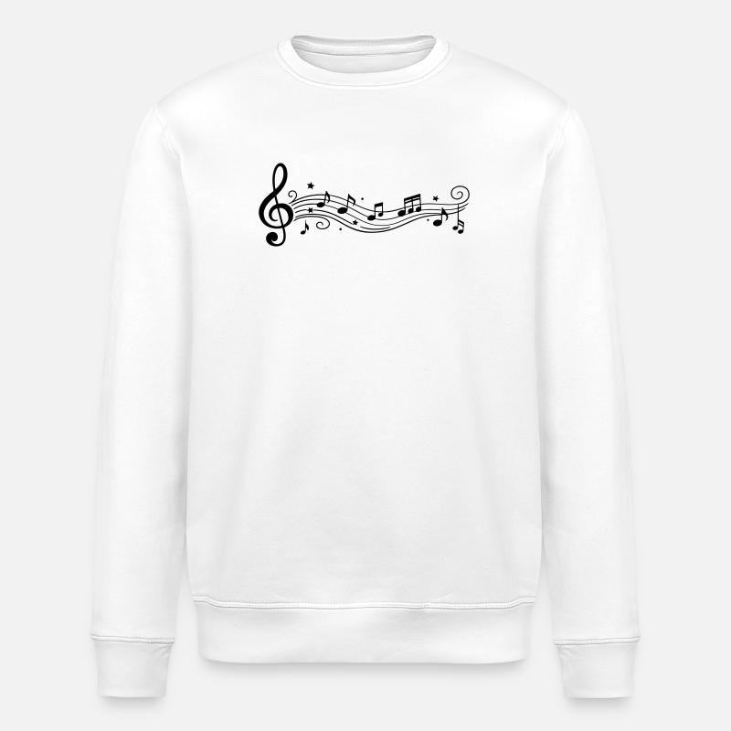 Musical Notes Melody Clefs - Stanley/Stella ROLLER Unisex Organic Sweatshirt - white