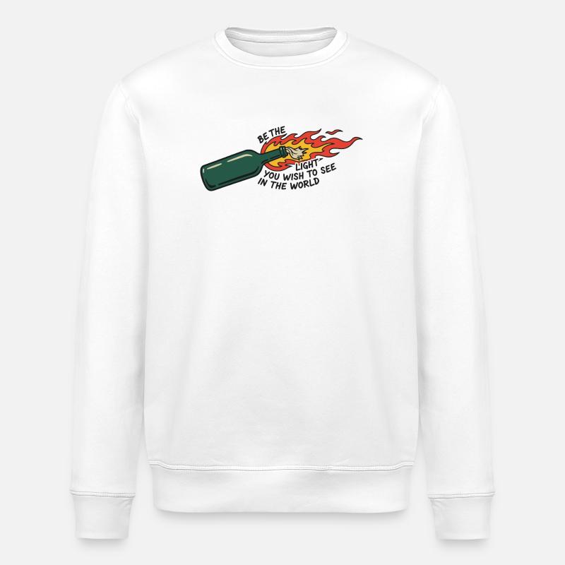 Flammende Flasche sei das Licht - Stanley/Stella Unisex Bio-Sweatshirt ROLLER - Weiß