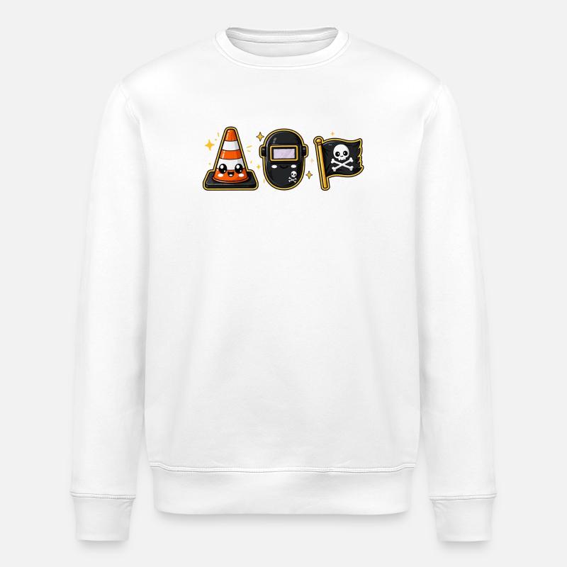 Ouvrier de chantier pirate - Sweat bio ROLLER Stanley/Stella Unisexe - blanc