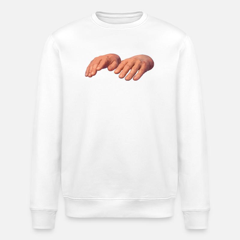 Hands in soft earth tones - Stanley/Stella ROLLER Unisex Organic Sweatshirt - white