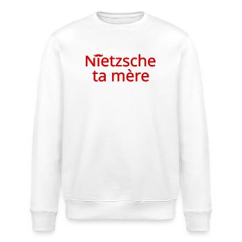 Nietzsche ta mère Rouge - Sweat bio ROLLER Stanley/Stella Unisexe - blanc - Devant - Nik (191cm)