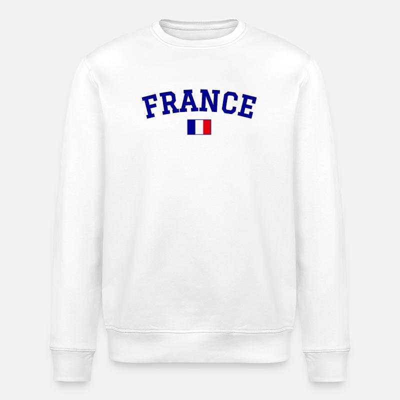 France Flag Design Blue - Stanley/Stella ROLLER Unisex Organic Sweatshirt - white