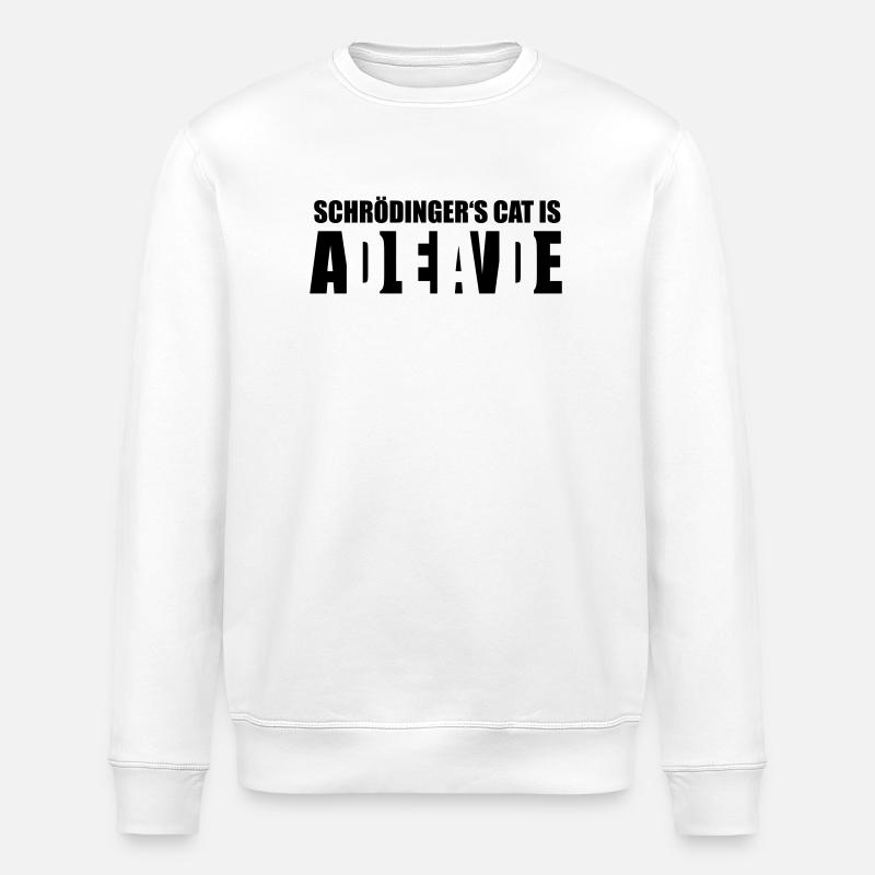 Chat de Schrödinger - Sweat bio ROLLER Stanley/Stella Unisexe - blanc