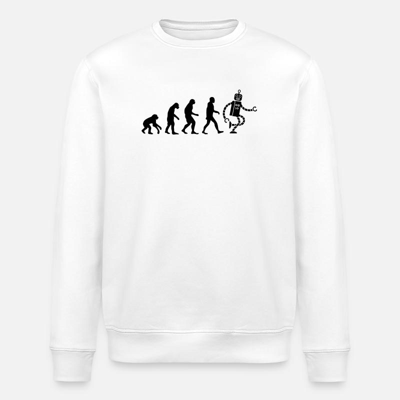 evolution robot - Stanley/Stella ROLLER Unisex Organic Sweatshirt - white
