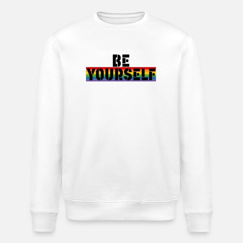 Chemise arc-en-ciel LGBT Soyez vous-même - Sweat bio ROLLER Stanley/Stella Unisexe - blanc
