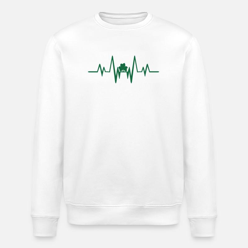 Battement de cœur avec trèfle - Sweat bio ROLLER Stanley/Stella Unisexe - blanc