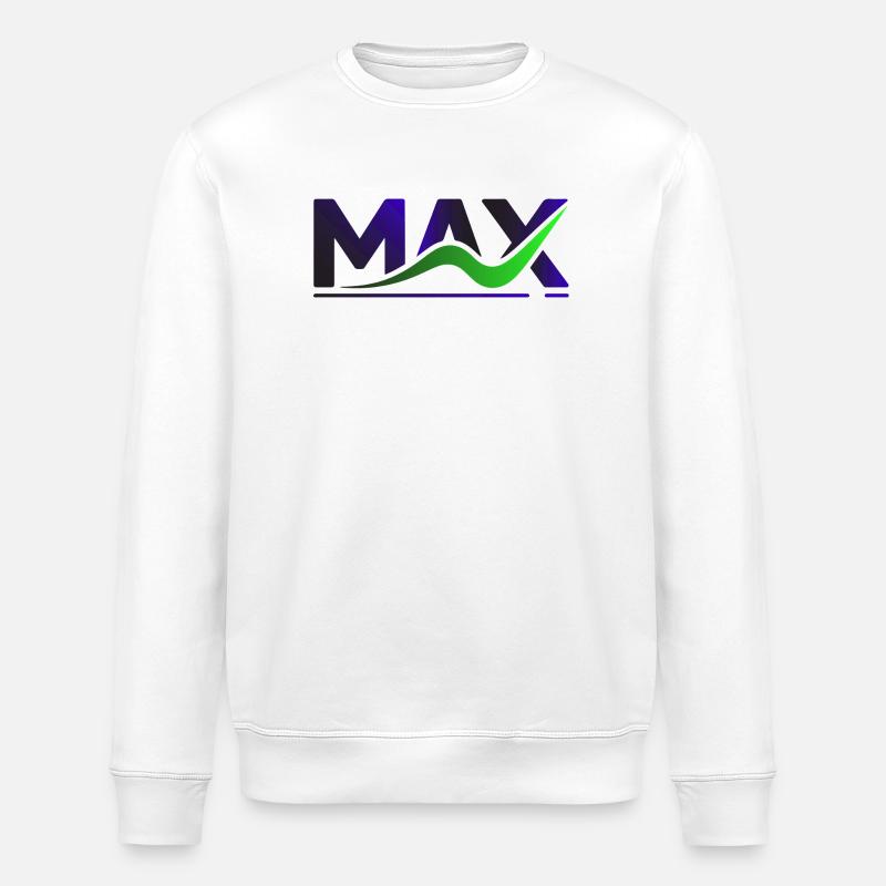 MAX Wave Gradient Logo Tee - Stanley/Stella ROLLER Unisex Organic Sweatshirt - white