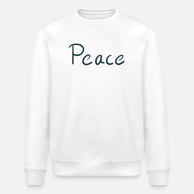 Frieden Pinselschrift Shirt Design - Stanley/Stella Unisex Bio-Sweatshirt ROLLER - Weiß