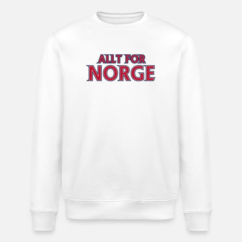 Norway Retro Emblem - Stanley/Stella ROLLER Unisex Organic Sweatshirt - white
