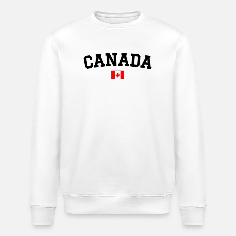 Canada Flag Design Black - Stanley/Stella ROLLER Unisex Organic Sweatshirt - white