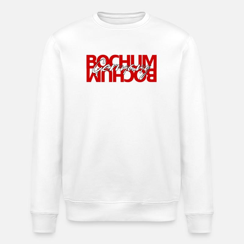 Bochum Germany Script Overlay - Stanley/Stella ROLLER Unisex Organic Sweatshirt - white