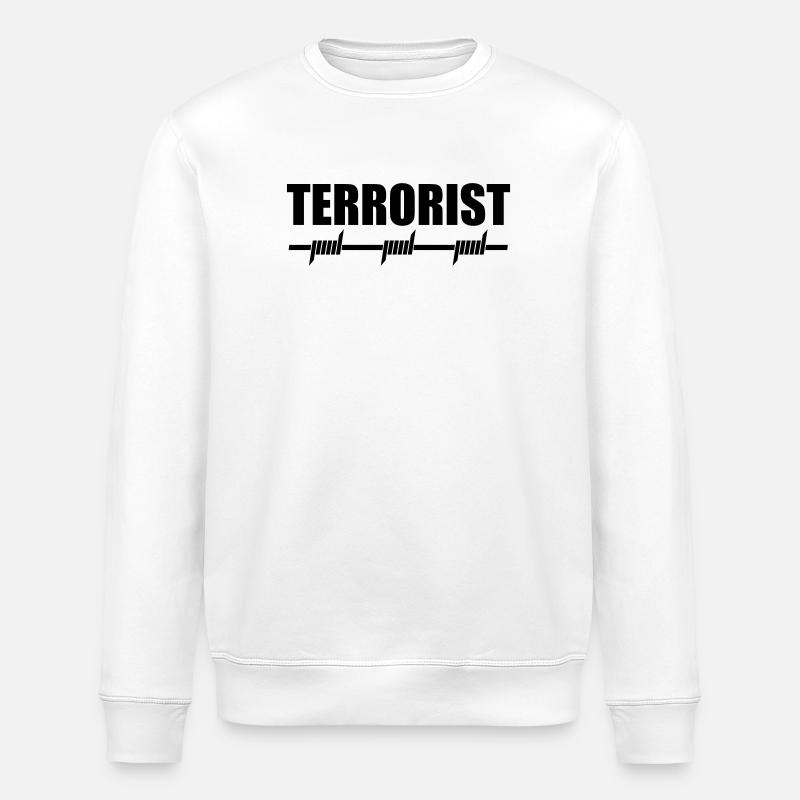 Terrorist | Terror | Stacheldraht - Sweat bio ROLLER Stanley/Stella Unisexe - blanc